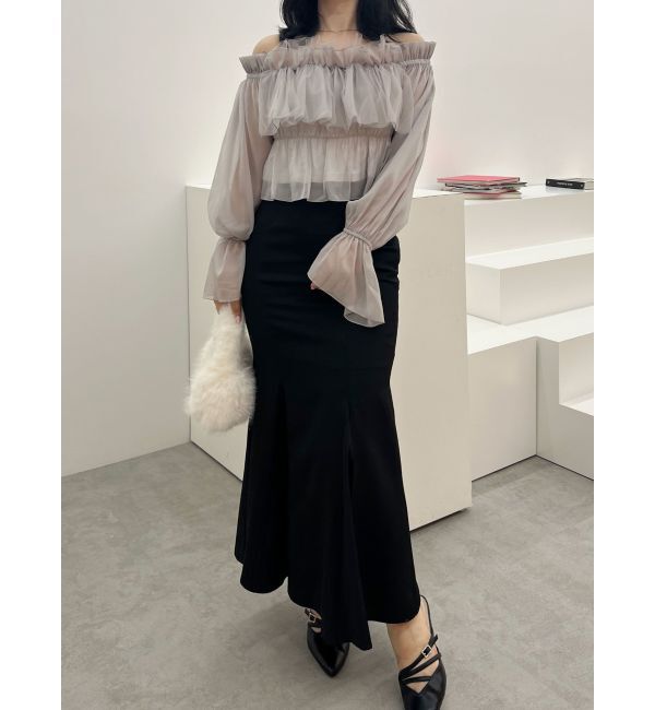 MERCURYDUO「バックレースアップストレッチマーメイドスカート」|スカート|