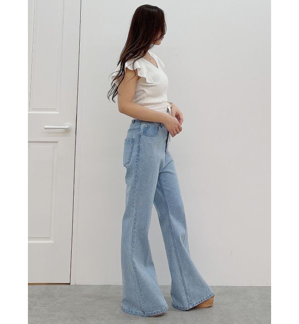 MERCURYDUO「カシュクールラッフルコンパクトニット」|ニット・セーター|