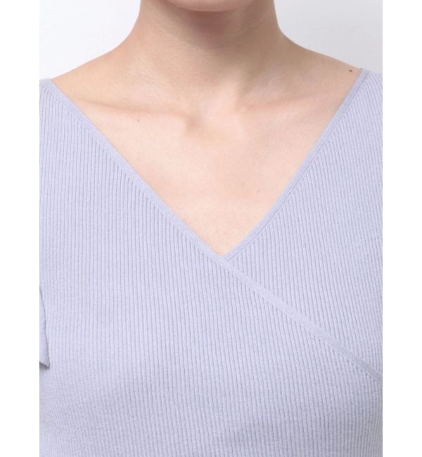 MERCURYDUO「カシュクールラッフルコンパクトニット」|ニット・セーター|