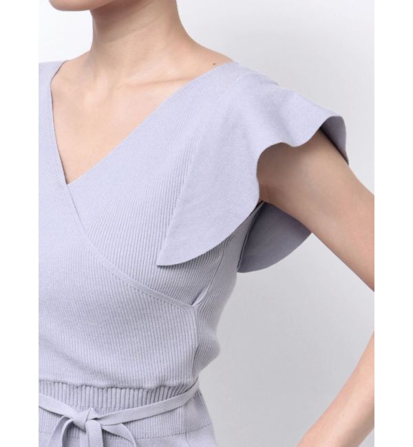 MERCURYDUO「カシュクールラッフルコンパクトニット」|ニット・セーター|