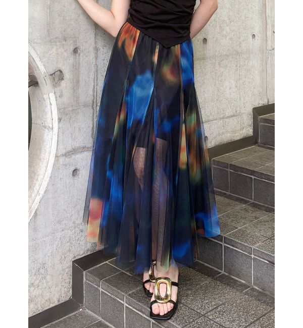 MURUA「シェイドフラワーチュールスカート」|スカート|ブラック