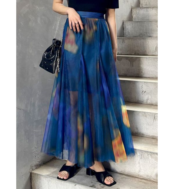 MURUA「シェイドフラワーチュールスカート」|スカート|ブルー