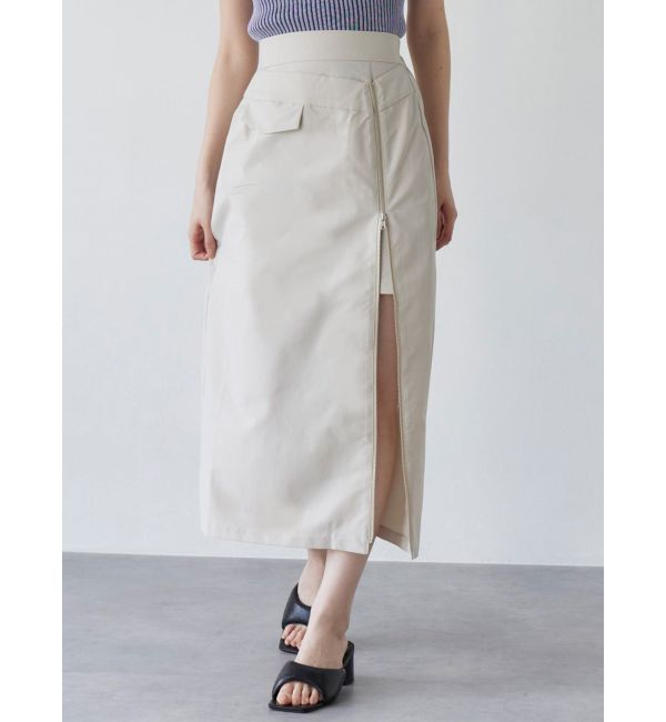 MURUA「ダブルウエストZIPスカート」|スカート|アイボリー