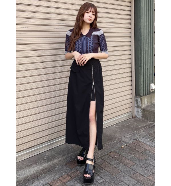 MURUA「ダブルウエストZIPスカート」|スカート|