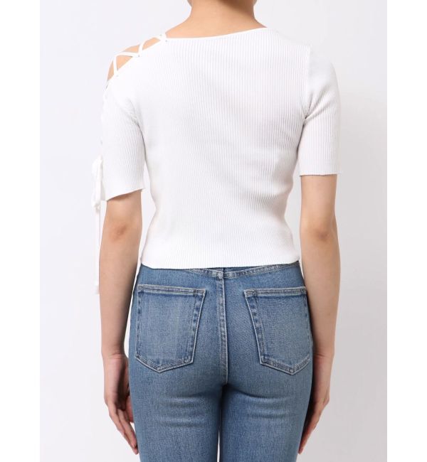 MURUA「レースアップハーフリブニット」|ニット・セーター|