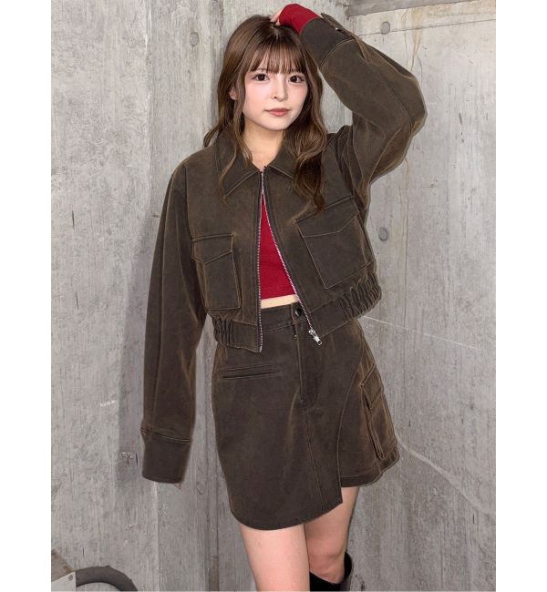 MURUA「フェイクレザーショートフライトジャケット【セットアップ着用可】」|その他|