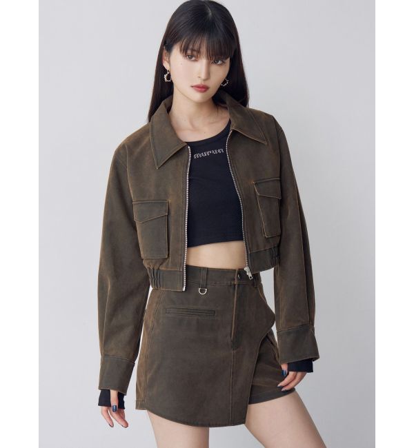 MURUA「フェイクレザーショートフライトジャケット【セットアップ着用可】」|その他|