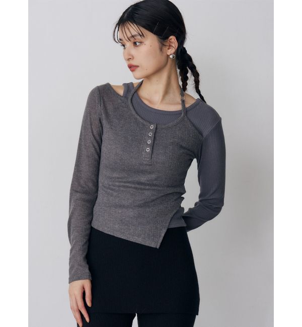 MURUA「オーバーラップトップス」|Tシャツ・カットソー|