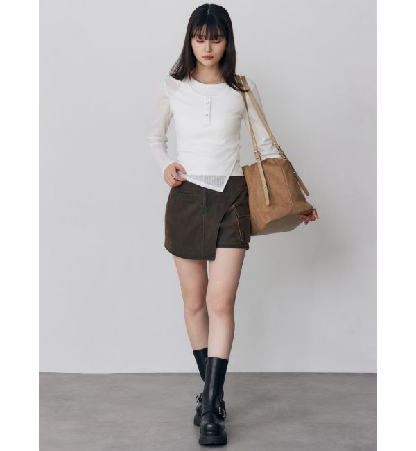 MURUA「オーバーラップトップス」|Tシャツ・カットソー|