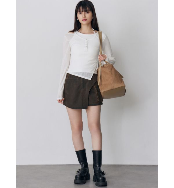 MURUA「オーバーラップトップス」|Tシャツ・カットソー|