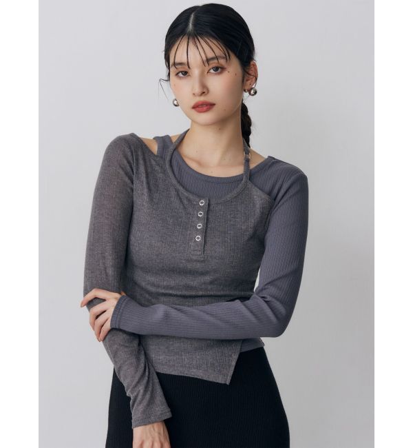 MURUA「オーバーラップトップス」|Tシャツ・カットソー|