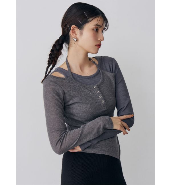 MURUA「オーバーラップトップス」|Tシャツ・カットソー|