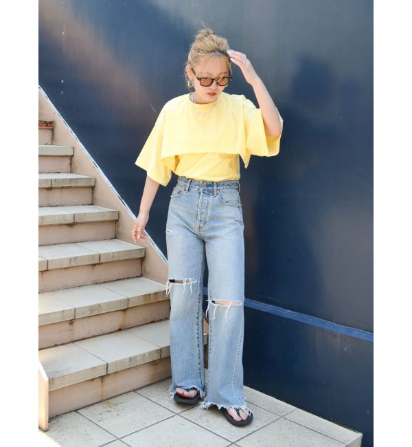 Ungrid「レイヤードショートルーズTee」|Tシャツ・カットソー|