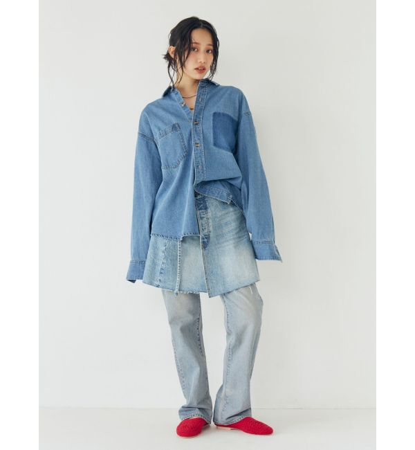 Ungrid「ポケットデザインデニムラップスカート」|スカート|