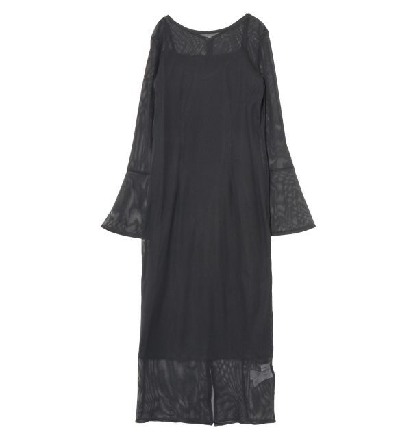 LAGUNAMOON「ソフトメッシュフレアスリーブワンピース」|ワンピース|