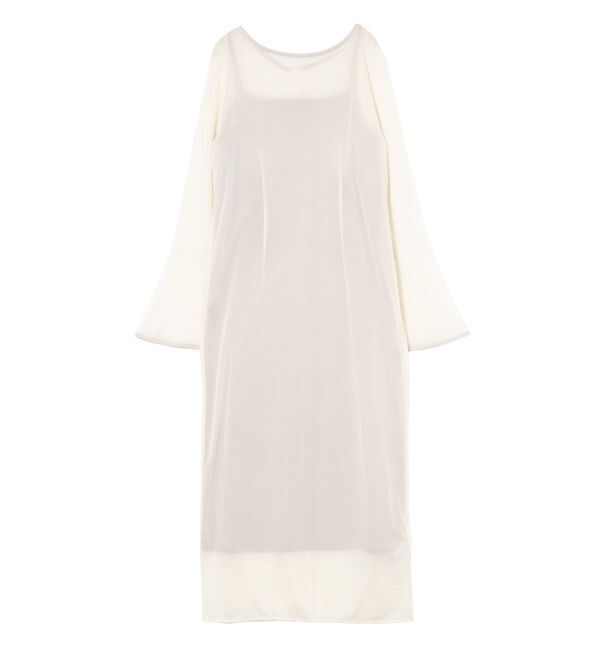 LAGUNAMOON「ソフトメッシュフレアスリーブワンピース」|ワンピース|