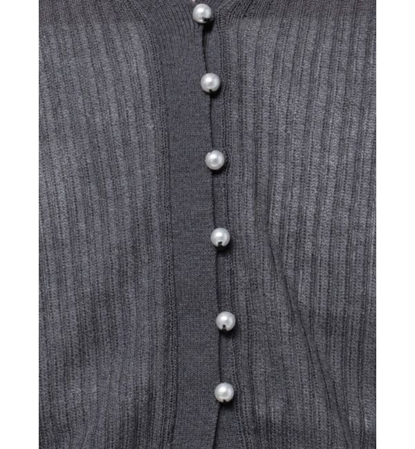 LAGUNAMOON「ミニパールボタンショートニットカーディガン」|カーディガン|