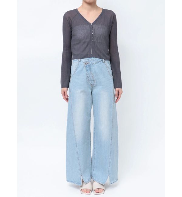 LAGUNAMOON「ミニパールボタンショートニットカーディガン」|カーディガン|