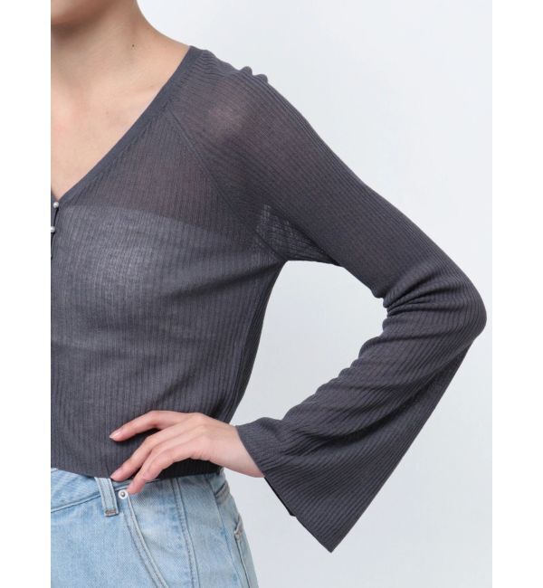 LAGUNAMOON「ミニパールボタンショートニットカーディガン」|カーディガン|