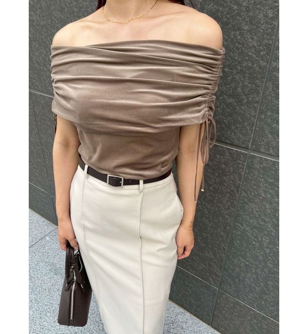 LAGUNAMOON「ライトベロアオフショルトップス」|Tシャツ・カットソー|