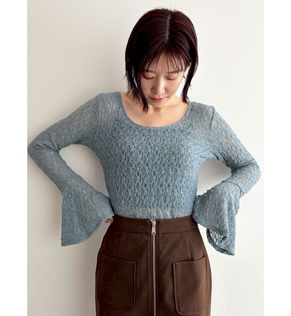 LAGUNAMOON「2WAYストレッチレーストップス」|Tシャツ・カットソー|