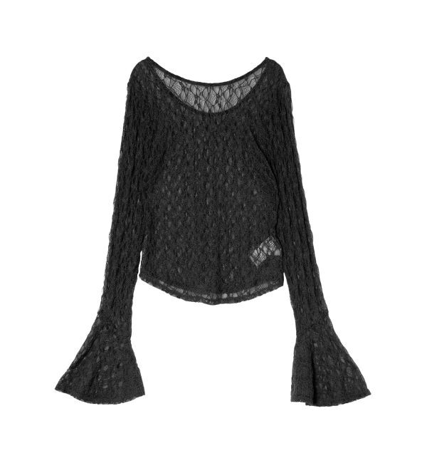 LAGUNAMOON「2WAYストレッチレーストップス」|Tシャツ・カットソー|ブラック