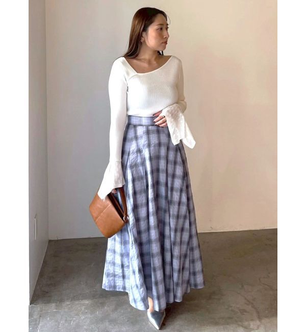 LAGUNAMOON「チェックタックフレアスカート」|スカート|