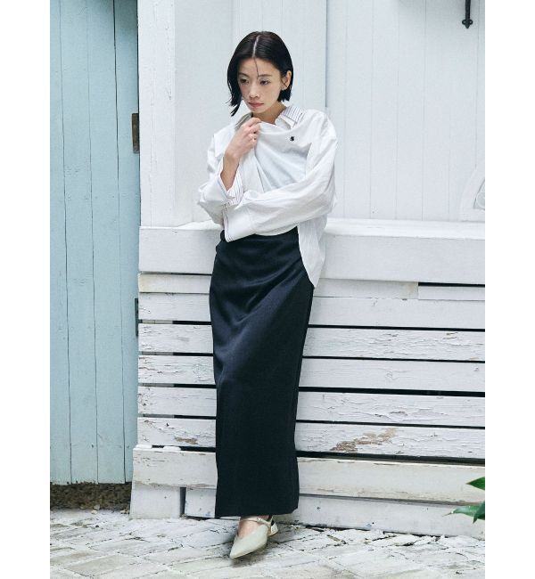 LAGUNAMOON「ハンマーサテンラペルキャミワンピース」|ワンピース|