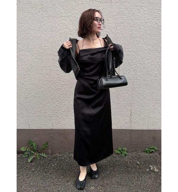 LAGUNAMOON「ハンマーサテンラペルキャミワンピース」|ワンピース|