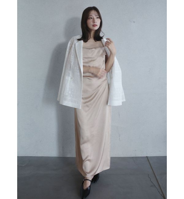 LAGUNAMOON「ハンマーサテンラペルキャミワンピース」|ワンピース|
