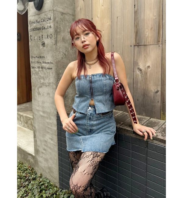 EVRIS「ウエストオープンデニムミニスカート」|スカート|