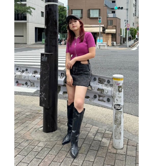 EVRIS「ウエストオープンデニムミニスカート」|スカート|