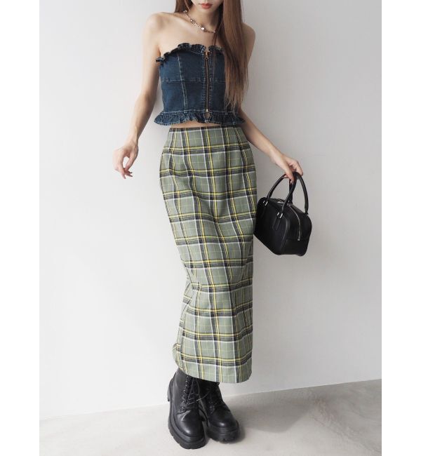 EVRIS「チェックタイトミディースカート」|スカート|