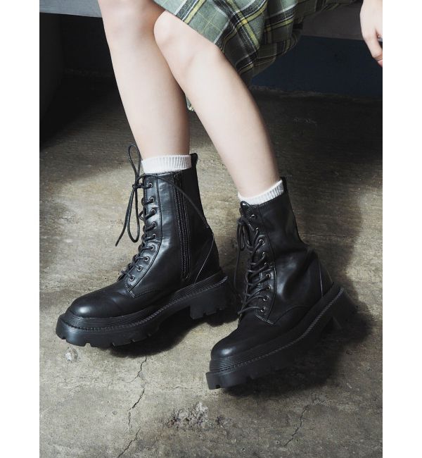 EVRIS「レースアップインソールワークブーツ」|ショートブーツ|ブラック