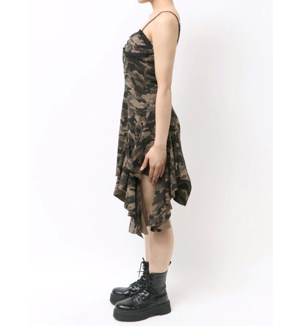 EVRIS「レースドッキングアシンメトリーミニワンピース」|ワンピース|