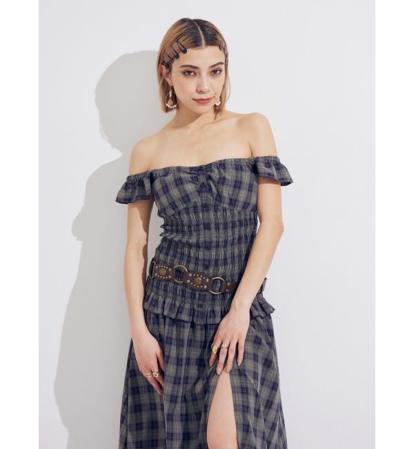 EVRIS「2WAYティアードチェックロングワンピース」|ワンピース|