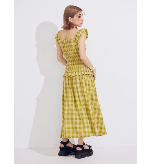 EVRIS「2WAYティアードチェックロングワンピース」|ワンピース|