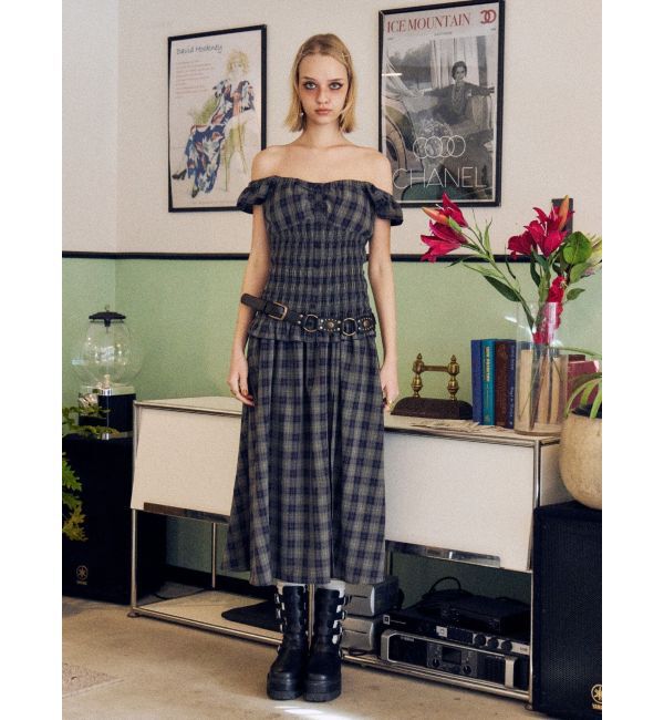 EVRIS「2WAYティアードチェックロングワンピース」|ワンピース|