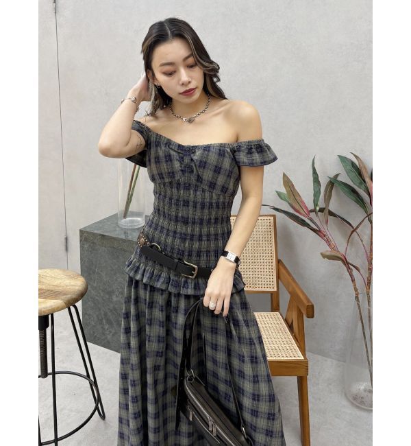 EVRIS「2WAYティアードチェックロングワンピース」|ワンピース|