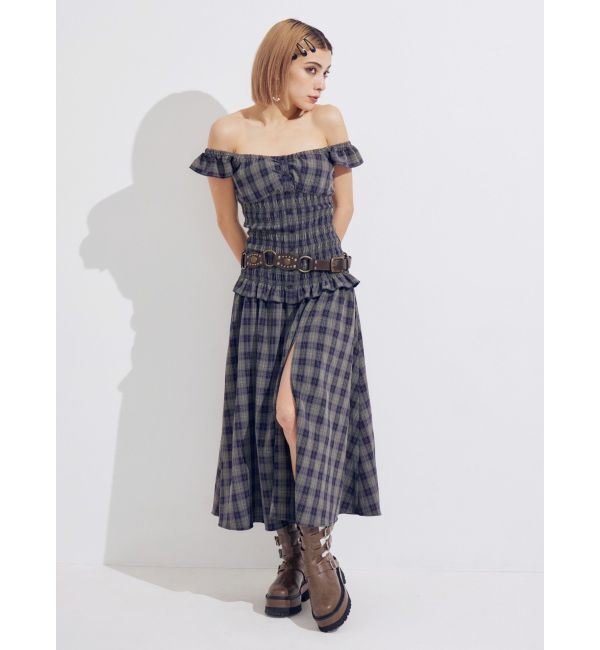 EVRIS「2WAYティアードチェックロングワンピース」|ワンピース|