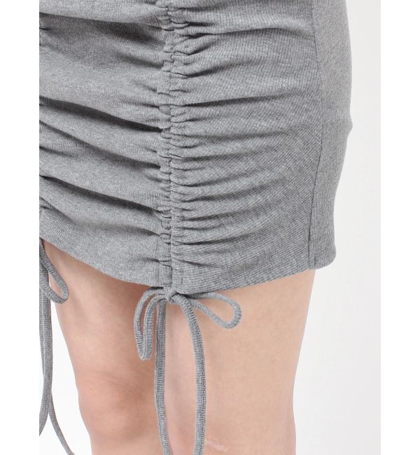 EVRIS「オープンウエストギャザーミニワンピース」|ワンピース|