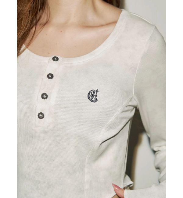 EVRIS「ワンポイントヘンリーネックトップス」|Tシャツ・カットソー|