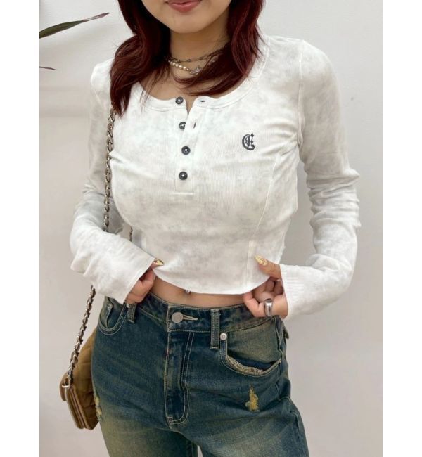 EVRIS「ワンポイントヘンリーネックトップス」|Tシャツ・カットソー|