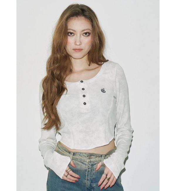 EVRIS「ワンポイントヘンリーネックトップス」|Tシャツ・カットソー|