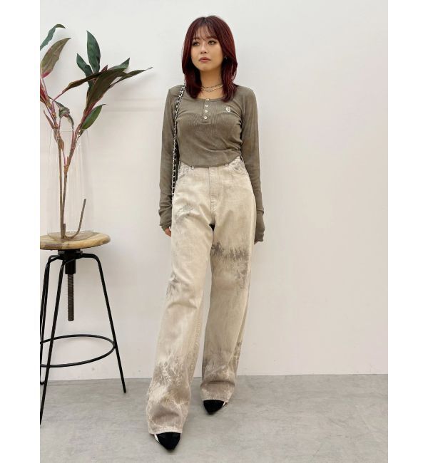 EVRIS「ワンポイントヘンリーネックトップス」|Tシャツ・カットソー|