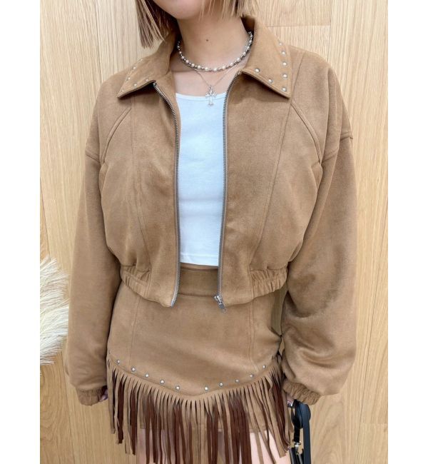 EVRIS「フェイクスウェードボリュームショートブルゾン【セットアップ着用可能】」|ブルゾン・スタジャン|