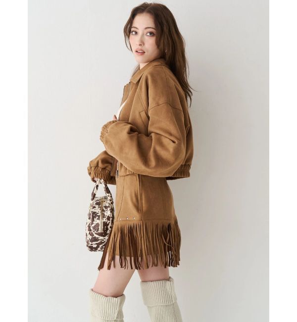 EVRIS「フェイクスウェードボリュームショートブルゾン【セットアップ着用可能】」|ブルゾン・スタジャン|