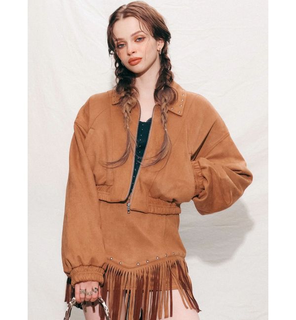 EVRIS「フェイクスウェードボリュームショートブルゾン【セットアップ着用可能】」|ブルゾン・スタジャン|