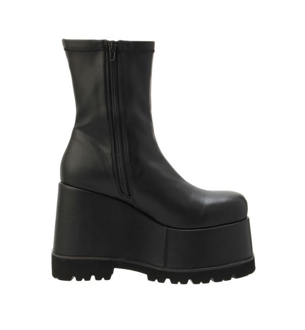 EVRIS「フェイクレザープラットフォームブーツ」|ショートブーツ|