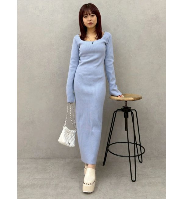 EVRIS「バックリボンロングニットワンピース」|ワンピース|